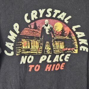 Friday the 13th Shirt Mens Medium Camp Crystal Lake No Place To Hide Horror Movi